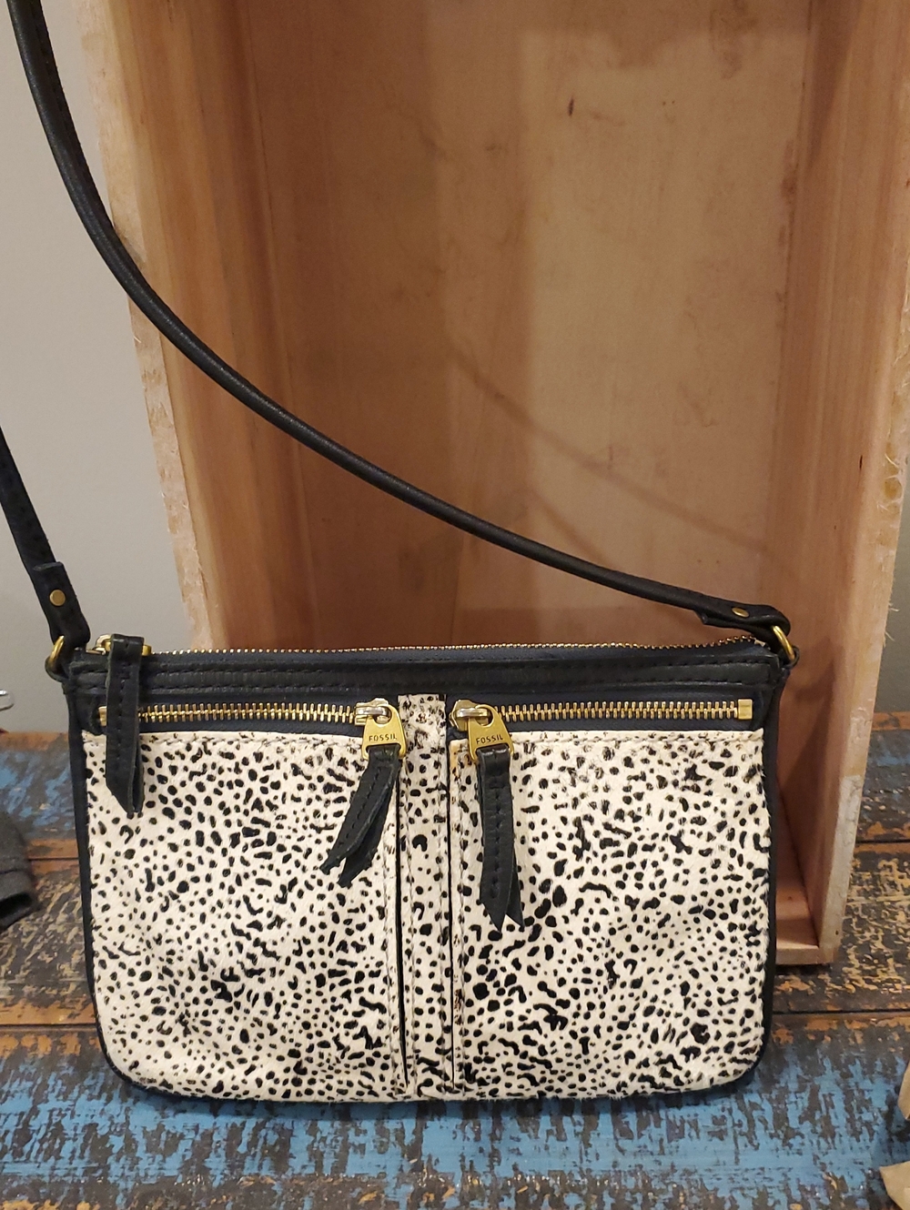 Fossil Calf Hair/ 100%Leather/ Crossbody Bag